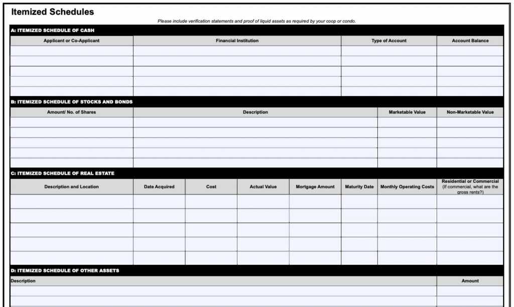 REBNY Financial Statement - Template & Instructions (2023)