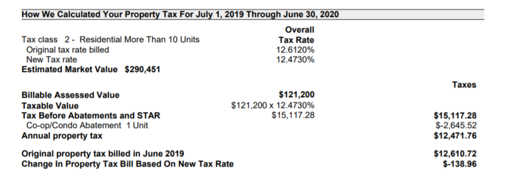 nyc tax bill
