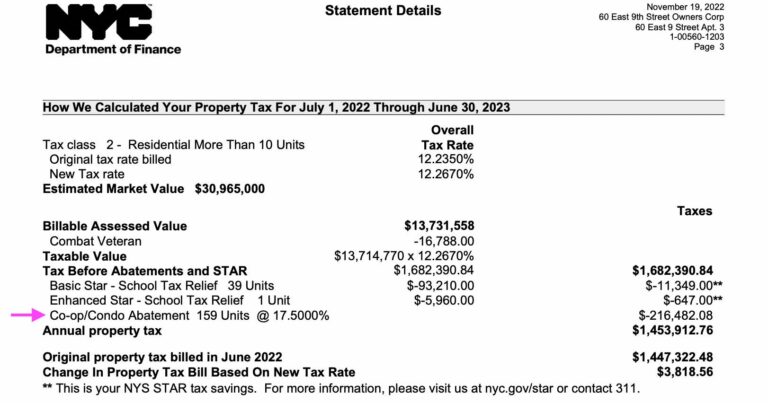 NYC Property Tax Bills: How To Download And Read Your Bill