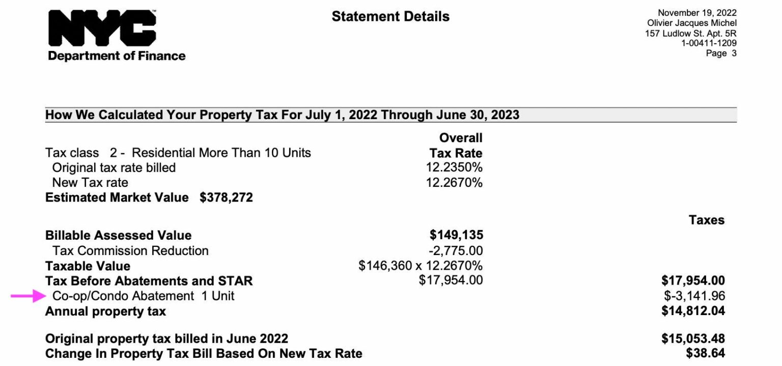 NYC Property Tax Bills: How To Download And Read Your Bill