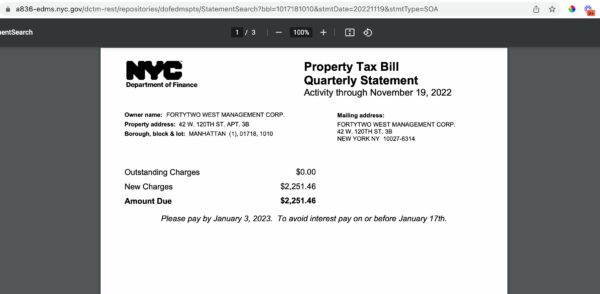 Nyc Property Tax Bills How To Download And Read Your Bill 