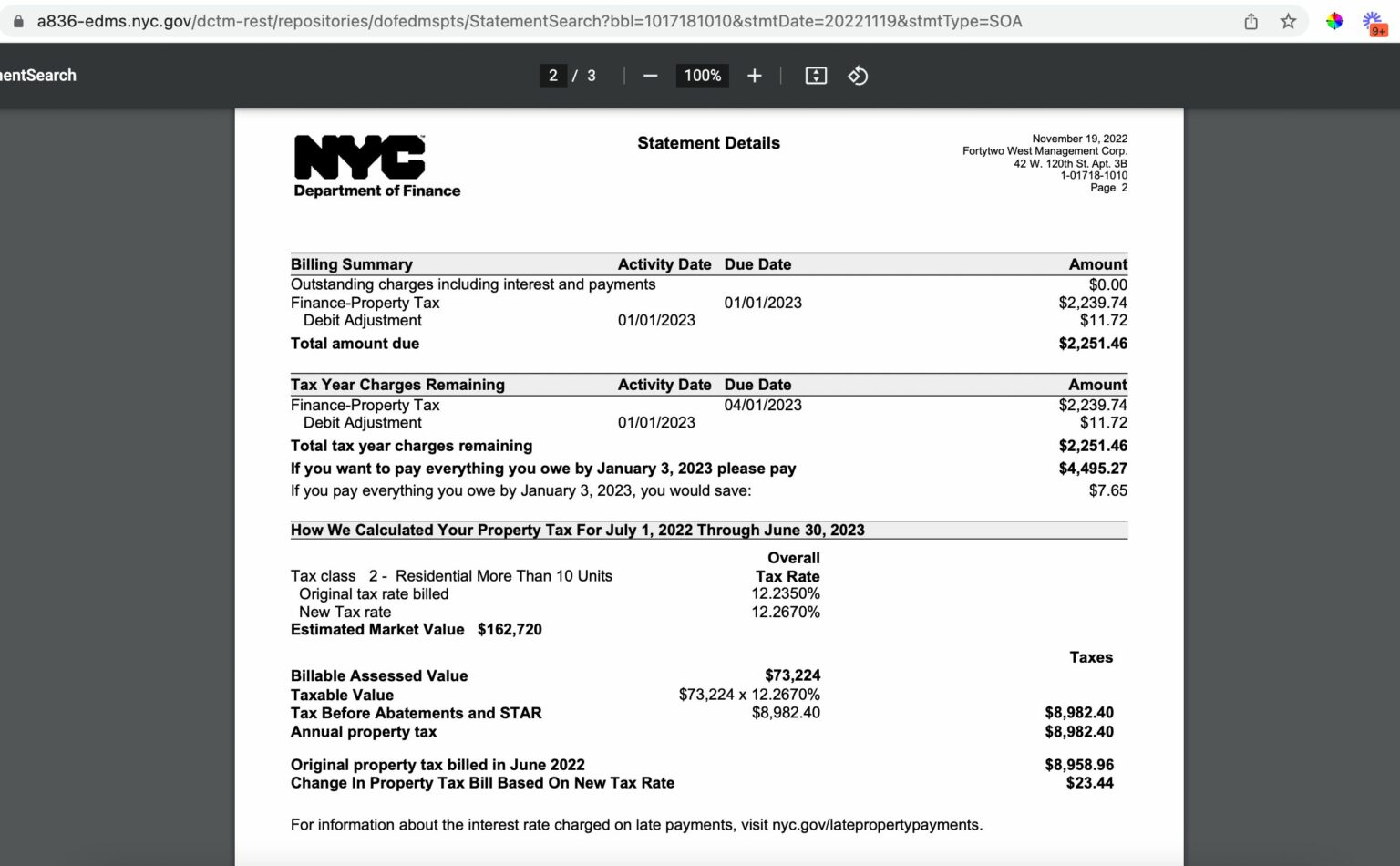 NYC Property Tax Bills How to Download and Read Your Bill