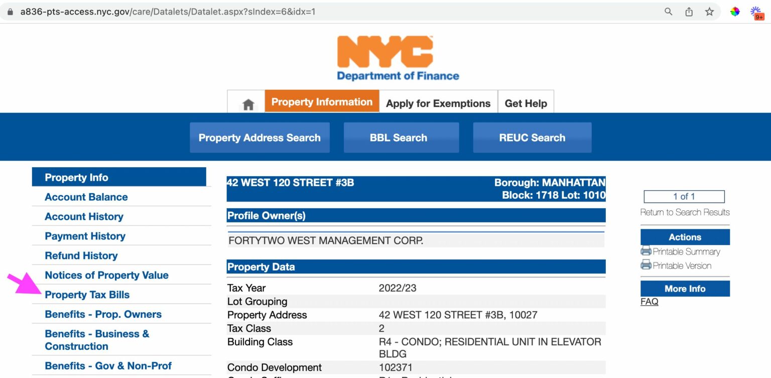 NYC Property Tax Bills How to Download and Read Your Bill