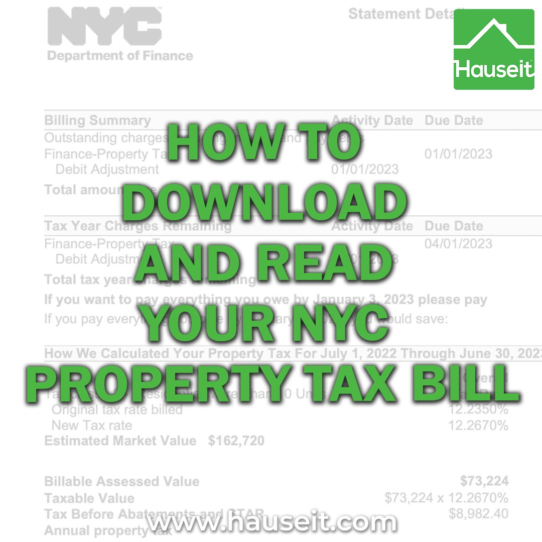 NYC Property Tax Bills How to Download and Read Your Bill