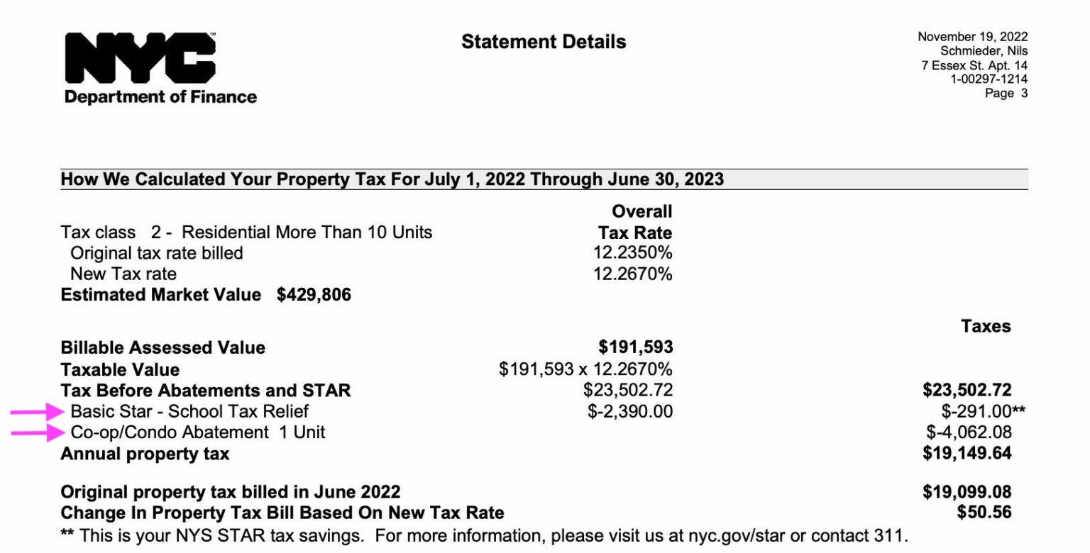 NYC Property Tax Bills: How To Download And Read Your Bill