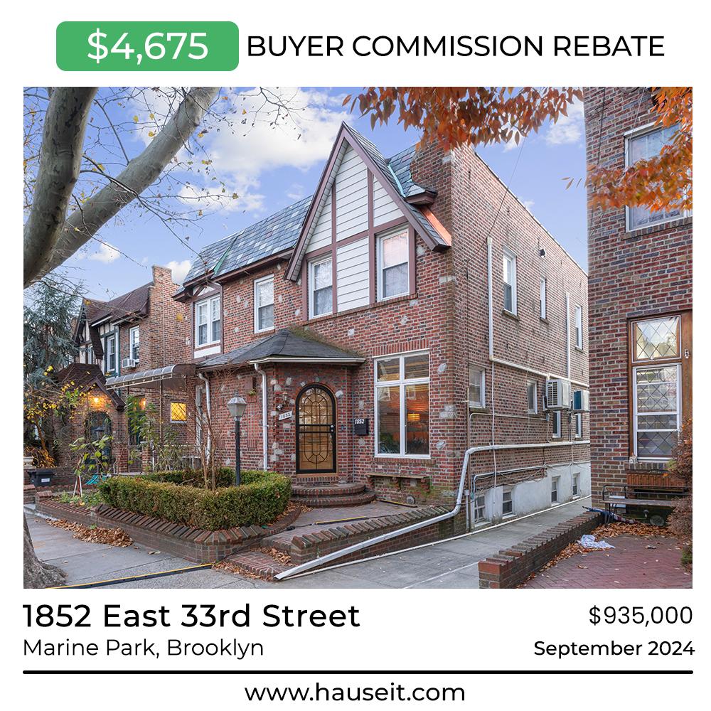 *Hauseit Sold Listing* 1852 East 33rd Street in Marine Park, Brooklyn - $4,675 NYC Buyer Agent Commission Rebate