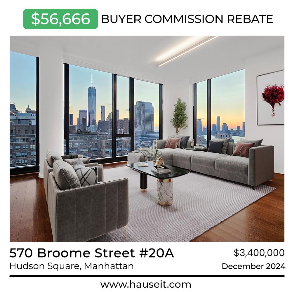 *Hauseit Sold Listing* 570 Broome Street #20A in Hudson Square, Manhattan - $56,666 NYC Buyer Agent Commission Rebate